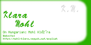 klara mohl business card